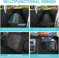 Dog Car Seat Cover for Back Seat with Safety Belt Universal Fit – Essentials for Dogs - Hard Bottom Black / Standard - image 3
