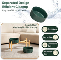 Elevated Ceramic Dog Bowl - Green / Large - image 3