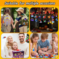ZEAYOU 80-piece Halloween pop fidget keychains in pumpkin, bat and ghost shapes - view 4
