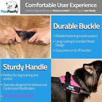PawPawify Custom No Pull Dog Harness with Name and Phone Number, Heavy Duty Personalized Pet Vest to Prevent Tugging, Pulling, or Choking, Training and Walking (Pink, S (10-19LBS))