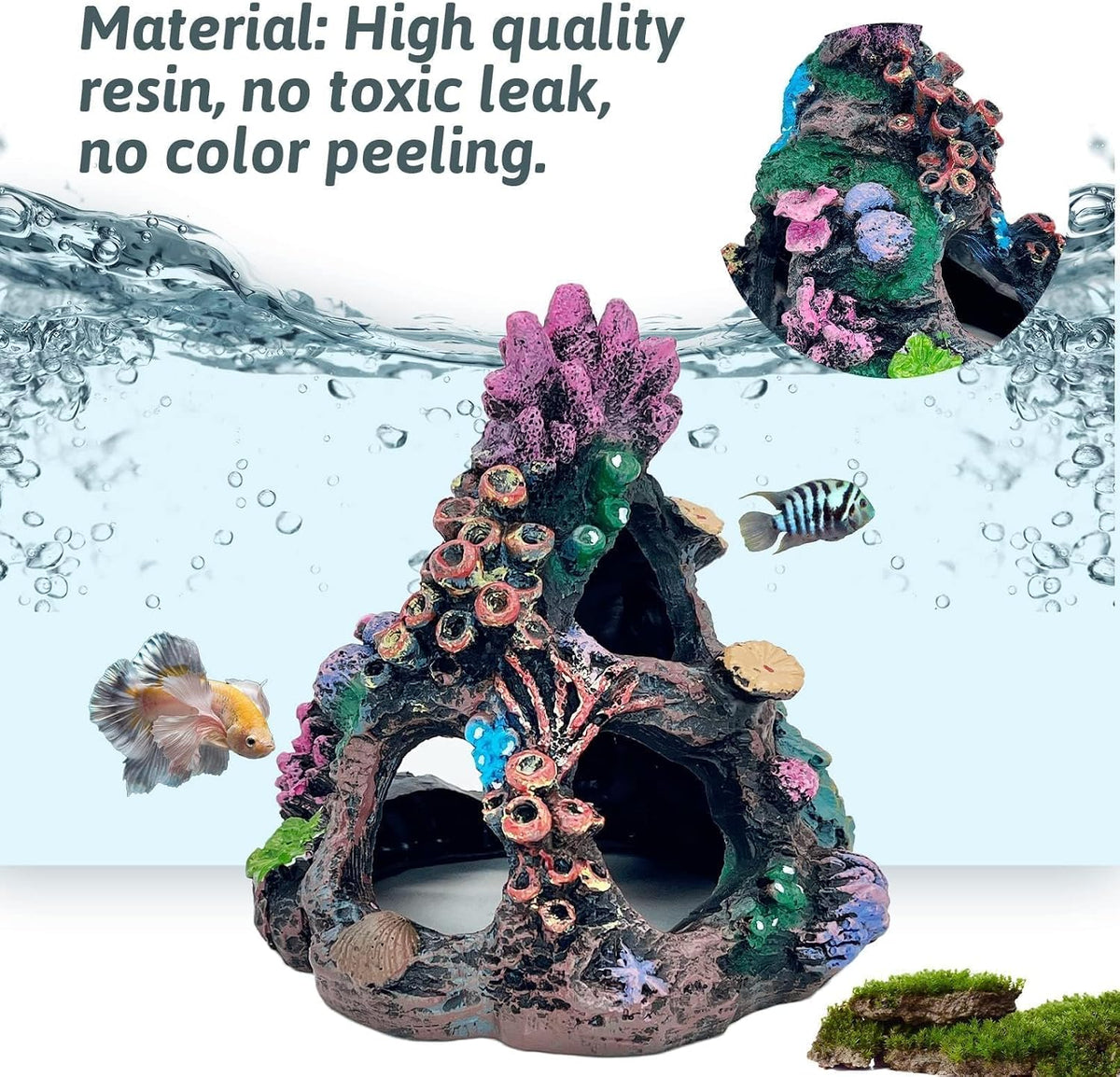 PINVNBY Coral Aquarium Decorations Small Fish Tank Decorations - Large - image 3