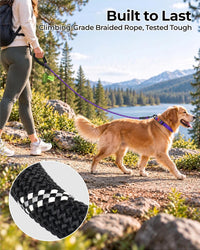 Taglory Rope Dog Leash for Medium Large Dogs - 1/2" x 5 FT (20~120 lbs.) / Purple - image 2
