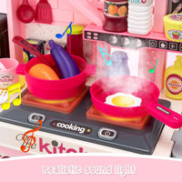 Kids Kitchen Playset, Cooking Stove, Play Sink, Oven - Pink - image 2