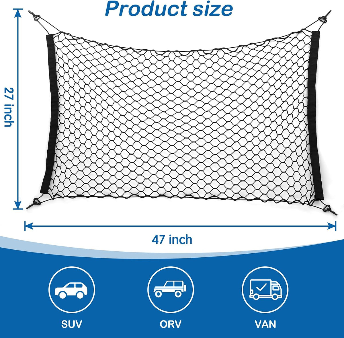 Dog Car Barrier Vehicle Pet Barrier Backseat Mesh Dog Car Divider Net - 47 x 27 Inch - image 2