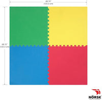 Norsk Reversible Kids Puzzle Play Mats 1/2" Thick EVA Interlocking Foam Tiles (Multicolor/Black 20 Tiles - 80 sq. Ft. 1/2" Thick)