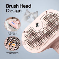 Pet Grooming Brush with Electronic Mist Spray - Red - image 4