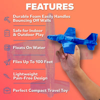 Foam Airplanes - Stocking Stuffers for Kids All Ages 4 5 6 7 8 9 10 Year Old - Best Toy Gift - Boy - Blue - image 3