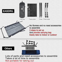 Folding Elevated Dog Bed – Portable Collapsible Raised Dog Cots Cooling Pet Bed with Aluminum Frame, Lever Locking System, Breathable Mesh for Camping, Beach, Lawn, Travel