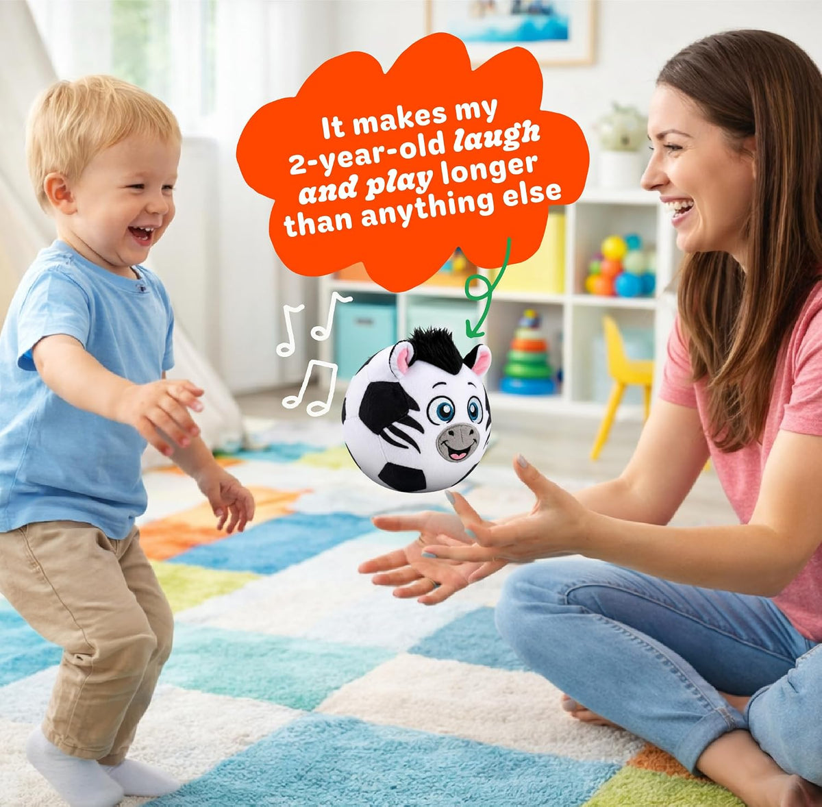 Move2Play, Hilariously Interactive Toy with Music & Sound Effects | Birthday Gift for Boy & Girl - Soccer - Zebra - image 4