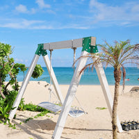 BeneLabel green A-frame middle swing set bracket made of powder coated steel - view 26
