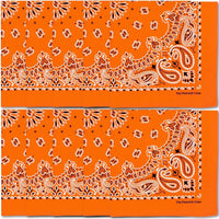 Premium Soft Cotton Bandanas Pack for Men and Women Paisley 22 x 22 - Pack of 10 Orange Slice