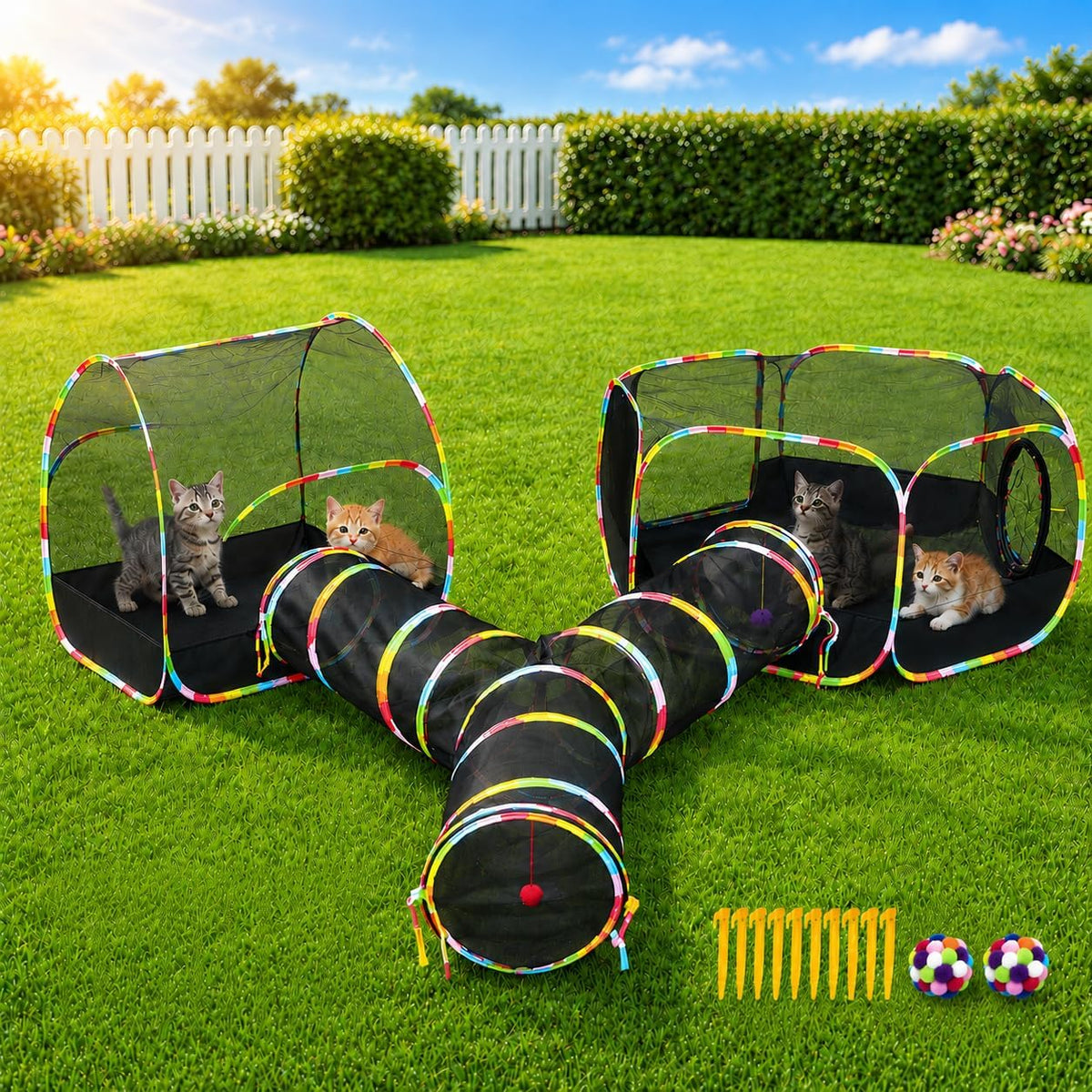 Outdoor Cat Enclosure 2-in-1 - 3-in-1 cat enclosures set