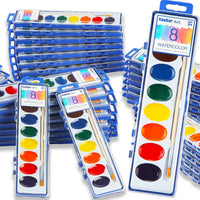 Keebor Washable Watercolor Paint Set, 8 Colors with Paint Brush - 8 Colors(Pack of 36)