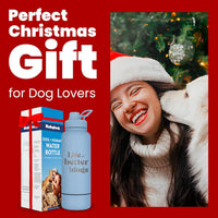 Rubyloo Dog Mom Water Bottle with Detachable Bowl for Dog Lovers – Essentials for Dogs - Life is Better: Dusty Blue - image 2