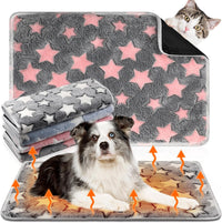 4 Pack Self Heating Cat Pad Self Warming Dog Mat, Heart - Stars / 24 x 35 Inches