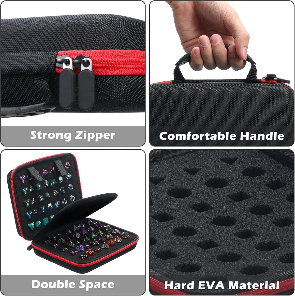 Aoriher 1 Pcs Dice Case with Removable Slotted Tray - Red - image 4