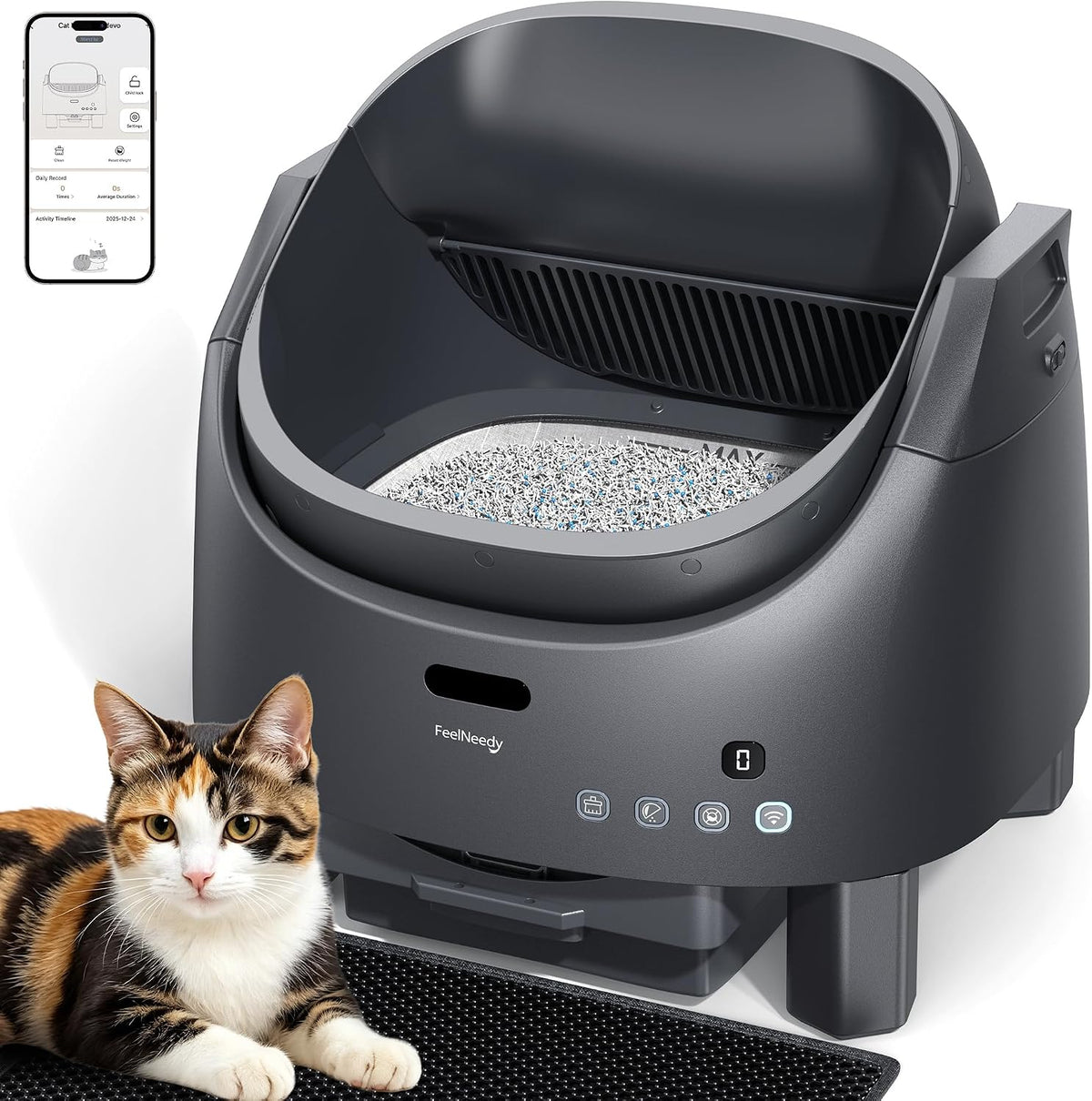 Automatic Litter Box Self Cleaning - Litter Box + 1 Roll Trash Bag