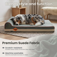 Laifug Orthopedic Memory Foam Extra Large Dog Bed Pillow Durable - 34.0"L x 22.0"W x 5.5"Th / Dark Green - image 3