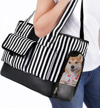 Cat Carrier, Dog Carrier, Pet Carrier - Black White Stripes New