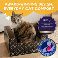 Hide & Scratch Cardboard Cat Scratcher Box & Bed Dark Grey Diamond Pad – Essentials for Cats - Dark Grey Diamond - image 2