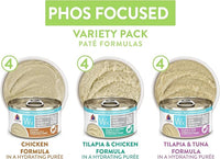 Weruva Wx Phos Focused, Pate Formulas Variety Pack, 3oz Can (Pack of 12)
