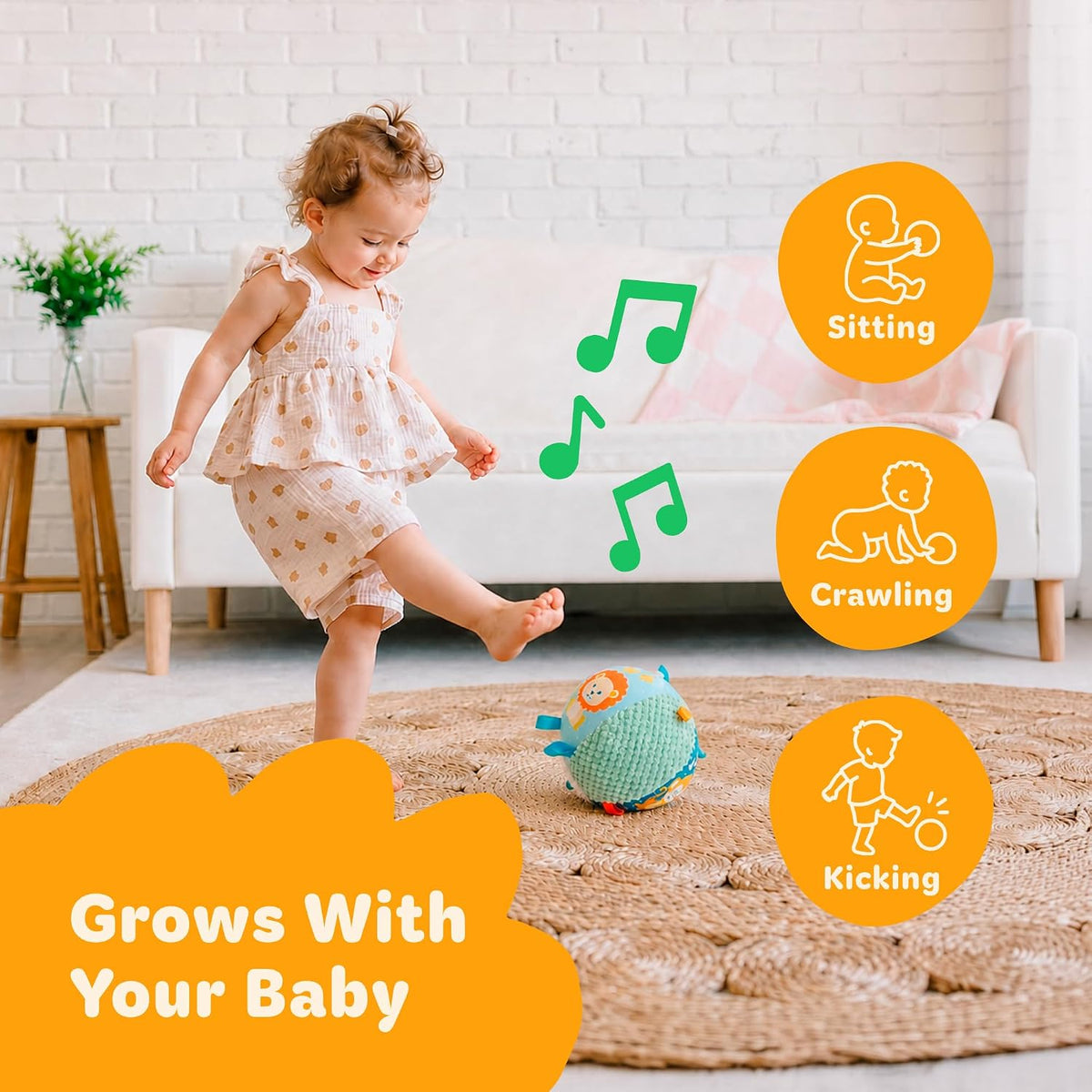 Move2Play, Interactive Baby Ball with 30+ Sounds & Songs - Sensory Ball - image 4