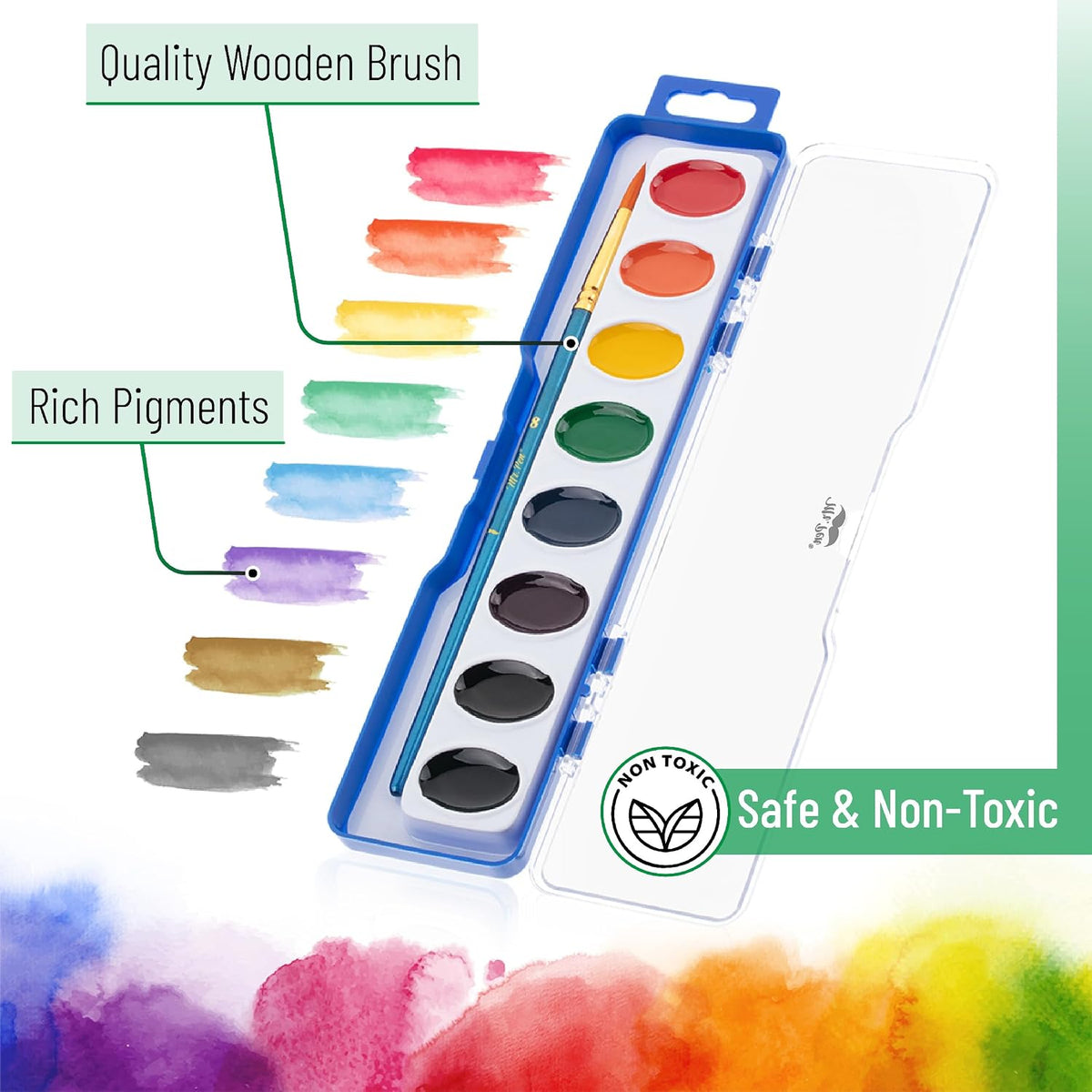 Mr. Pen, Washable Watercolors, 8 Colors with Paint Brush - 36 Pack - image 3