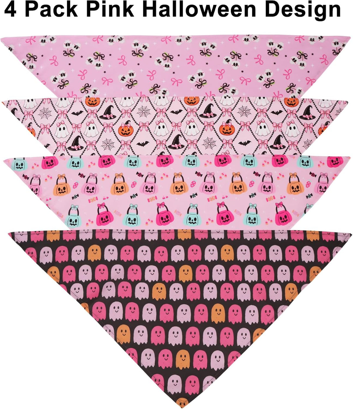 Halloween Dog Bandanas, L - Small / Pink Halloween - image 3