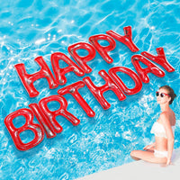Shappy Happy Birthday Pool Floats Balloon – Fun for Kids & Family - Red / 20'' / Sequins