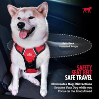 Tuff Pupper Dog Seat Belt | Adjustable Length Dog Seatbelt Restraint | Tangle-Free Locking Carabiner | Shock-Absorbing Bungee | Reflective Stitching for Visibility | Universal Fit for Cars & Trucks