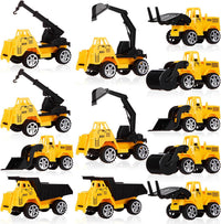 Sosation 72-piece mini construction party favor trucks with cranes, forklifts and excavators