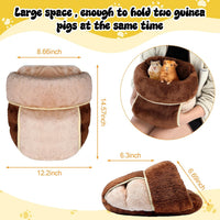 2 Pcs Guinea Pig Fleece Hideouts, Blue, Khaki, Star – Daily Care for Small Pets - Dark Brown, Light Coffee / Solid - image 2