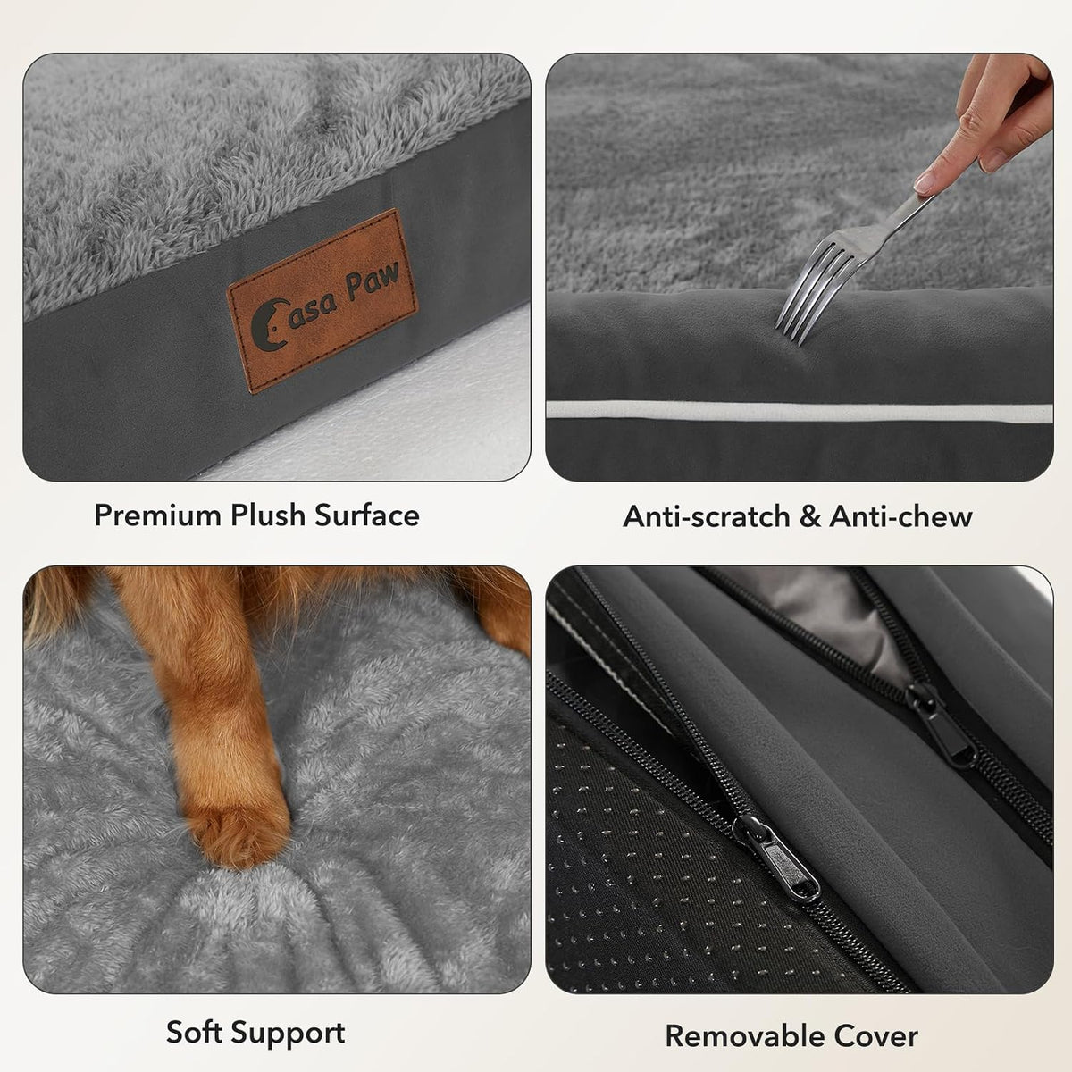 Orthopedic Washable Dog Bed for Extra Large Dogs - Dark Grey / 48.0"L x 30.0"W x 8.0"Th - image 3