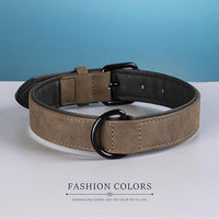Didog Soft Padded PU Leather Dog Collar, Breathable and Adjustable Dog Collars for Medium Dogs, Comfortable for Daily Walk, Brown, L Fit Neck 13-17"(22-44 lbs)