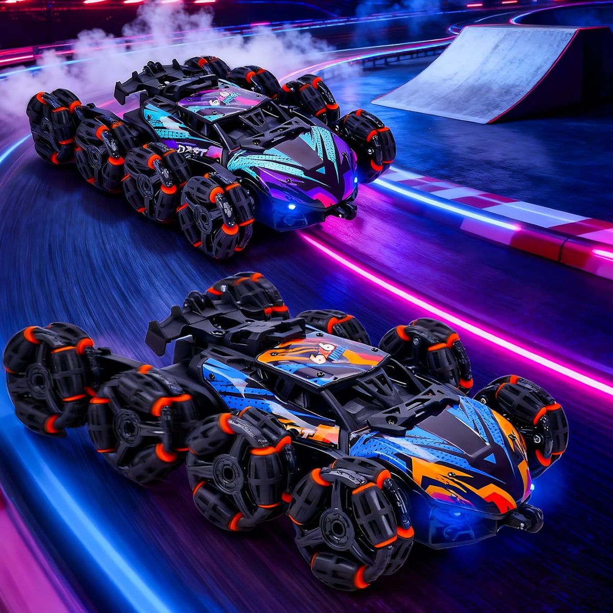 NEXBOX Cool 8 Wheels Hand Controlled rc Stunt Car Toys - Purple - image 2