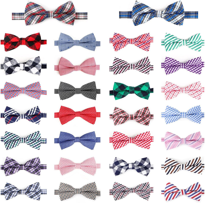 Segarty Dog Bow Tie, Cute and Plaid Patterned - 30pcs-lovely