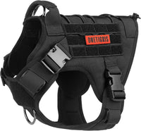 OneTigris Tactical Dog Harness No-Pull Service Vest for Medium Large - Medium / Black