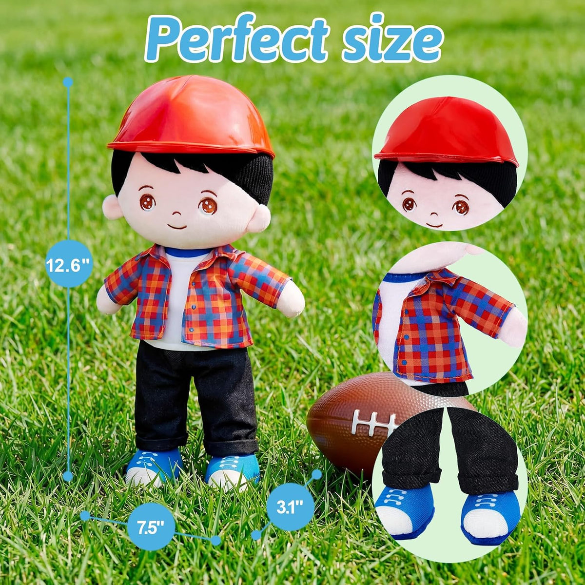 OUOZZZ Soft Baby Doll 12.6" Yellow Bee Dress Snuggle Buddy Doll – Fun for Kids & Family - C-carl03 - image 2