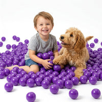 Clear Ball Pit Balls - Crush Proof Plastic Toy Balls for Boys and Girls – Fun for Kids & Family - 100 PACK / Purple - image 4