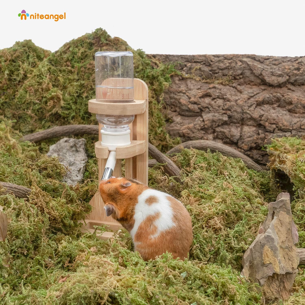 Niteangel Water Bottle with Stand for Syrian Dwarf Hamsters Gerbils - White - image 3