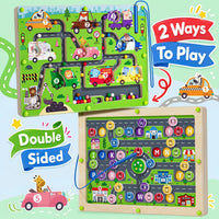 2 in 1 Magnetic Color and Number Maze Double-Sided ABC Alphabet - One Size / Car - image 2