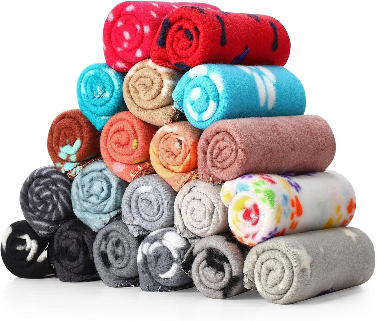 Eccliy 20 Pcs Puppy Blanket Fleece Pet Dog Throw - Mix / 39 x 28 Inch