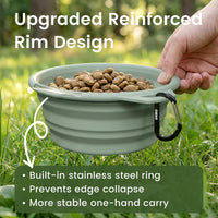 OHMO Collapsible Dog Bowls for Pet Travel, Coral&Brick Red - Steel 2x27oz / Camo&Sage Green - image 3