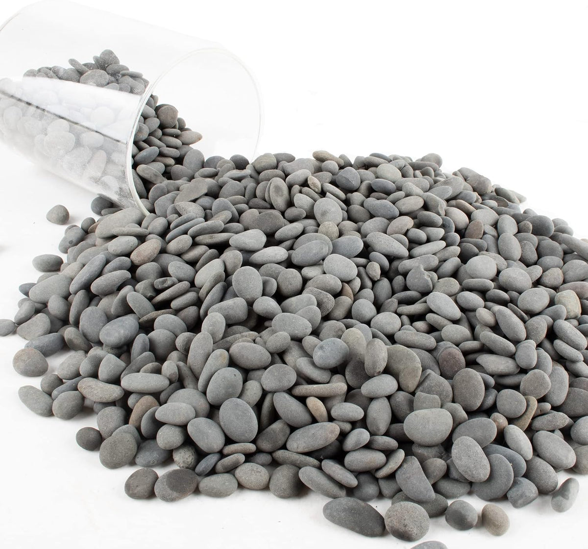 CJGQ Decorative River Rocks Pebbles for Succulents - 3lb / Black-Medium