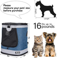 Jespet Pet Backpack Carrier for Small Dog - 1-Blue Grey - image 3