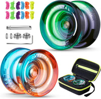K2 Crystal Responsive Yoyo for Kids，Professional Yo-yo for Beginners – Fun for Kids & Family - Black Green + Blue Orange