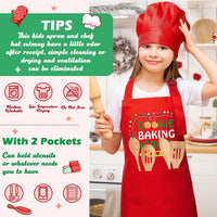 R HORSE Kid Apron and Chef Hat Set - Red Cookie Baking - image 2