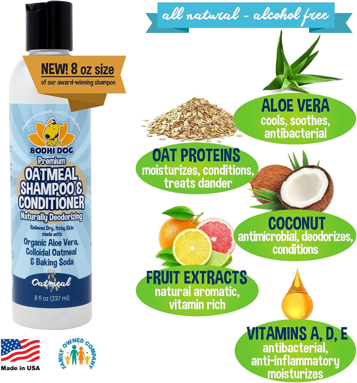 Bodhi Dog Skunk Shampoo | Skunk Smell Odor Remover Cleans & Deodorizes Using Essential Oils - Oatmeal Organic / 8 Fl Oz - image 3