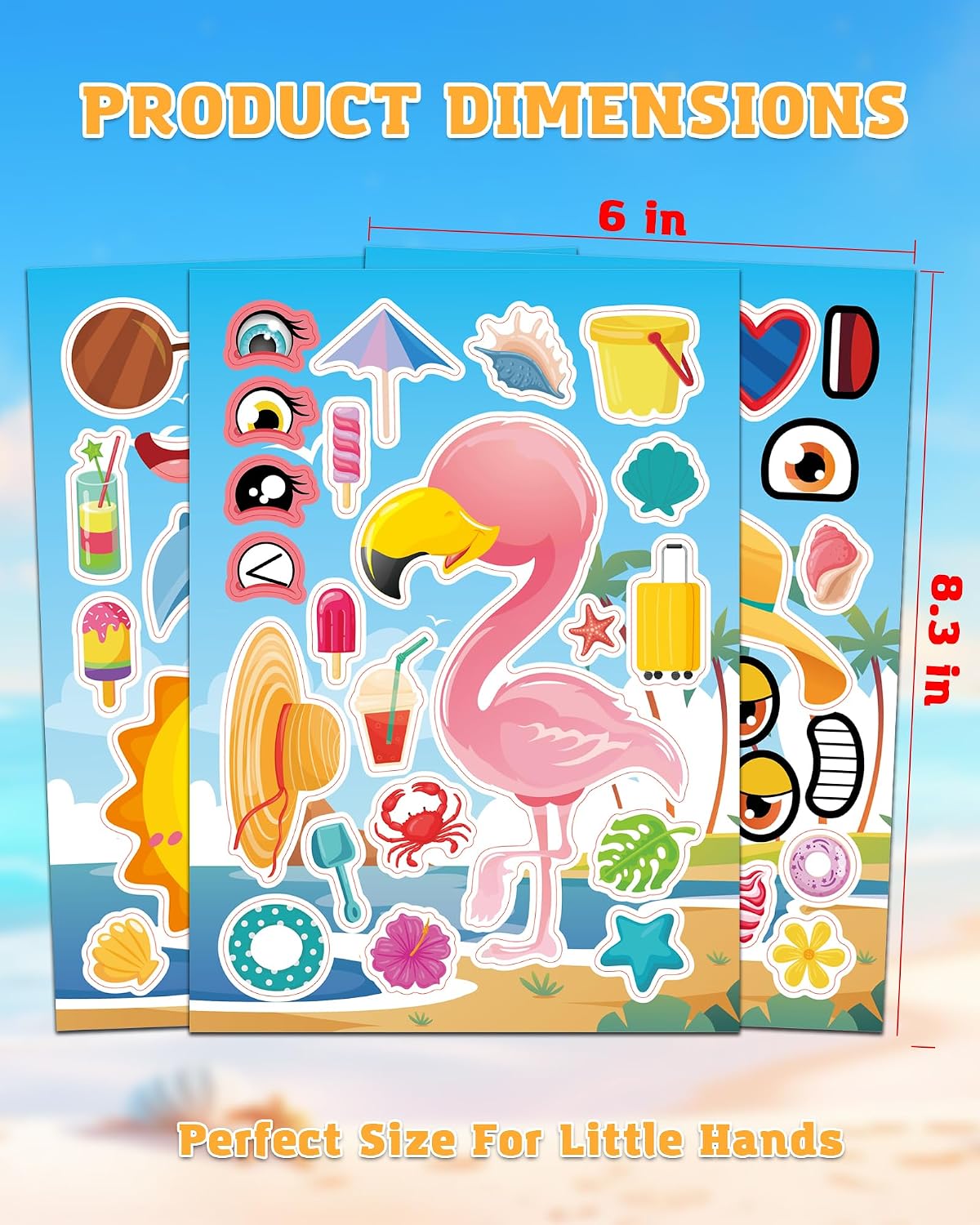 48 Fall Make-a-Face Sticker Sheets for Kids - Summer Vibe - image 4