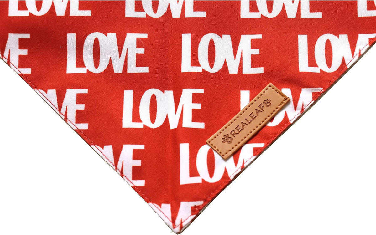 Fall Dog Bandanas 2 Pack, Orange Plaid Pet Scarf for Boy and Girl, Premium Durable Fabric, Holiday - Red / Large - image 4
